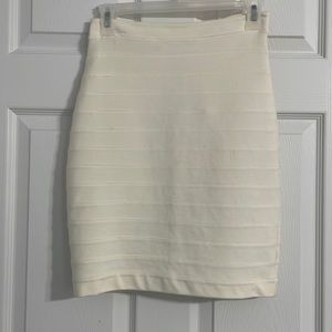 Express Cream high waist mini Pencil Skirt